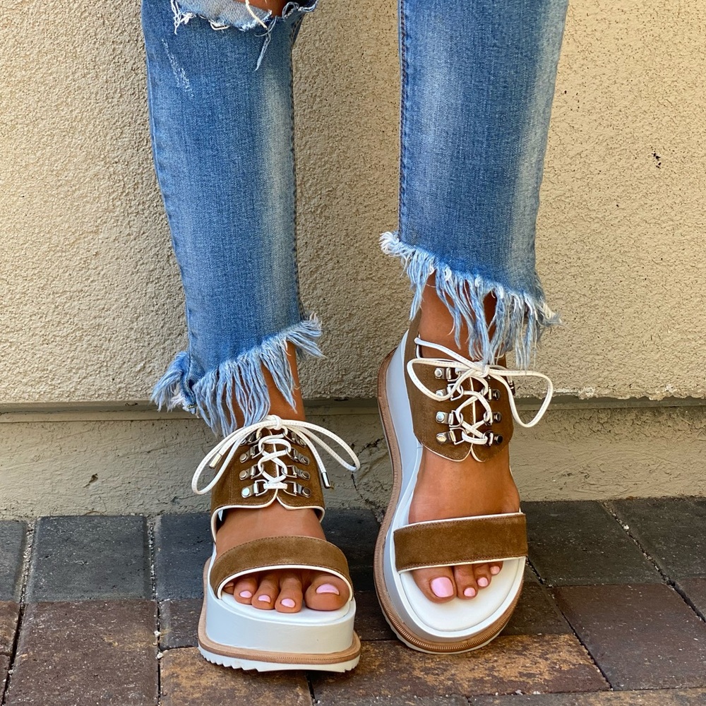 Kate Bosworth Razored Treads Lace Up Platform - Picture 7 of 10